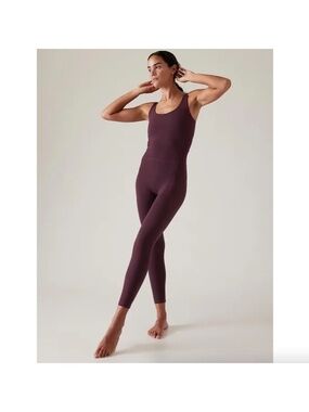 Athleta Salutation Stash 7/8 Bodysuit Spiced Cabernet Red Women's Size Small